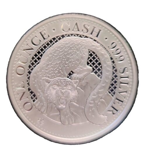 2024 St. Helena 1 oz Silver Snow Leopard £1 Coin "Cash Series" - Image 4