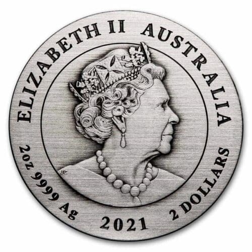 2021 Australia Double Pixiu 2 oz Silver Guardian Lions Coin - Image 3