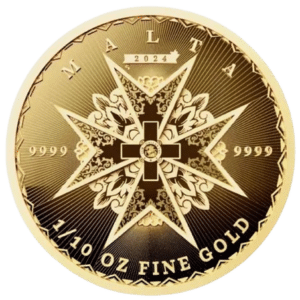 2024 Maltese Cross 1/10 oz Gold Coin .9999 Fine