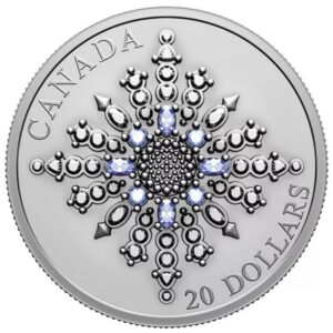 Canada 1 oz Sapphire Jubilee Brooch Silver Coin