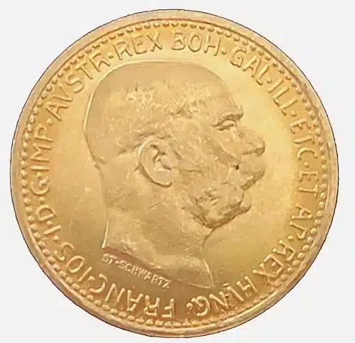 1912 Austria 10 Corona Gold Coin Restrike Bu