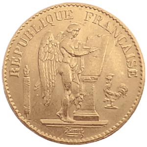 French 20 Gold Franc Lucky Angel Coin