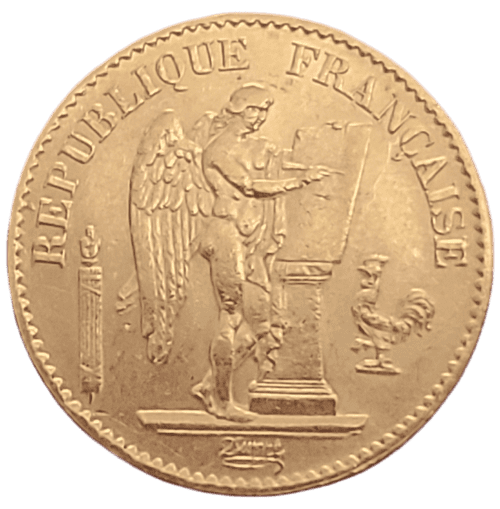 French 20 Gold Franc Lucky Angel Coin