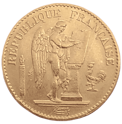 French 20 Gold Franc Lucky Angel Coin