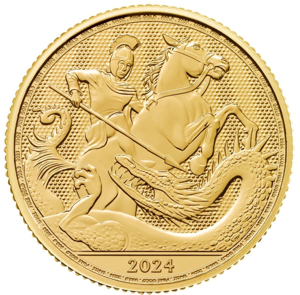 UK St. George & The Dragon 1/4 oz Gold Coin