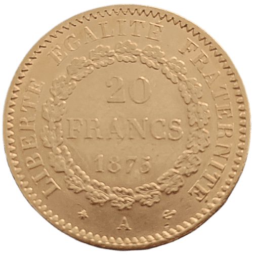 1878 French 20 Gold Franc Lucky Angel Coin - Bu - Image 2