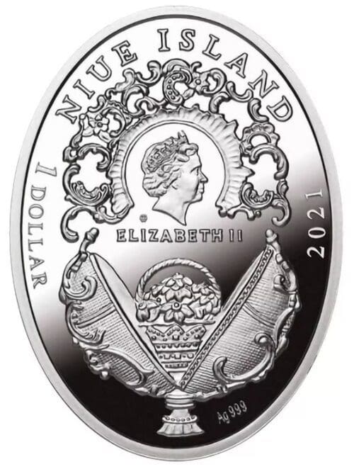 2021 Niue Tsarevich Faberge Egg .999 Pure Silver - Image 2