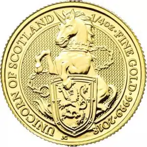 UK Queen's Beast 1/4 oz Gold Unicorn of Scotland