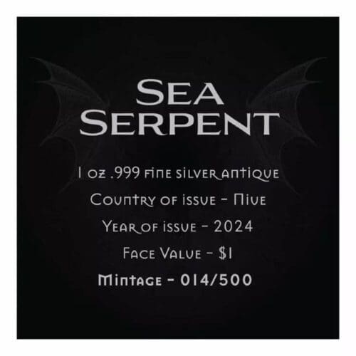 2024 NIUE 1 OZ SILVER ANTIQUE SEA SERPENT COIN