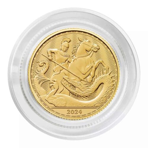 2024 UK St. George & The Dragon 1/4 oz Gold Coin - Image 3