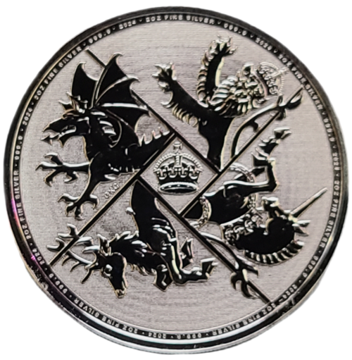 2024 UK 2 oz Silver Four Nations Coin Bu .999 Fine Silver - Image 5