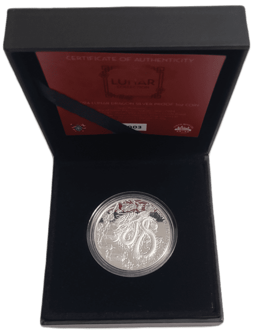 2024 Pitcairn Island 1 oz silver Proof Lunar Dragon Coin - Image 2