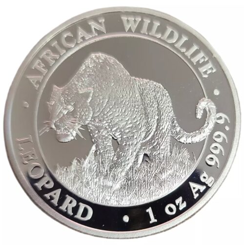 2023 Somalia 1 oz Silver African Wildlife Leopard BU.9999 - Image 5