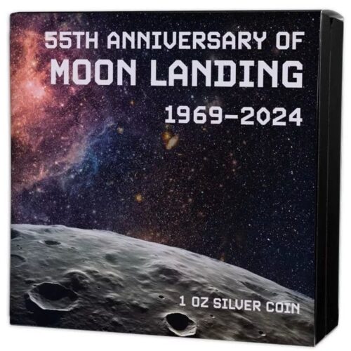 2024 FIRST MAN ON THE MOON 1 oz Silver Proof Coin - Black Finish -UHR - Image 2