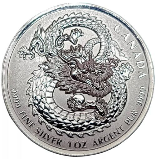 2019 Canada 1 oz Silver Lucky Dragon Coin- UHR .9999 - Image 3