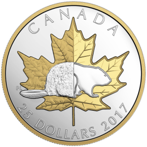 2017 Canada Maple Leaf 1 oz Silver Proof Coin $25 Piedfort "Timeless Icons"