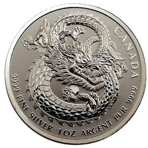 2019 Canada 1 oz Silver Lucky Dragon Coin High-Relief