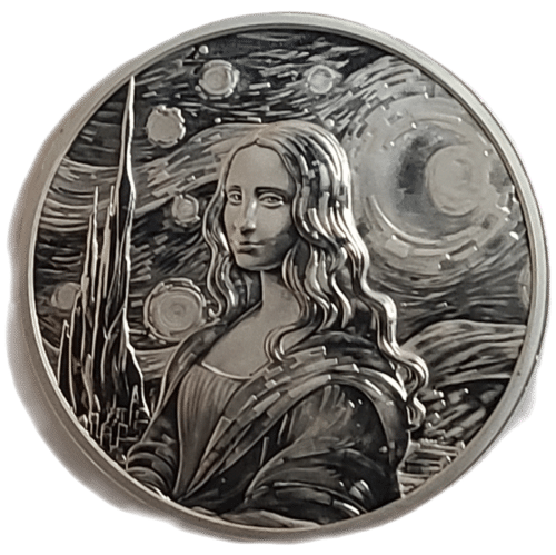 2024 1 oz Fiji Silver Mona Lisa - Van Gogh Coin (Proof-Like) - Image 5