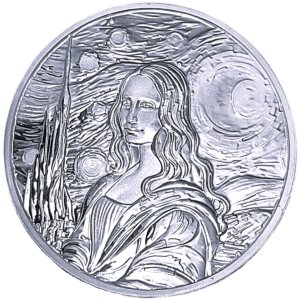 1 oz Fiji Silver Mona Lisa x Van Gogh Coin