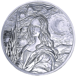 1 oz Fiji Silver Mona Lisa x Van Gogh Coin