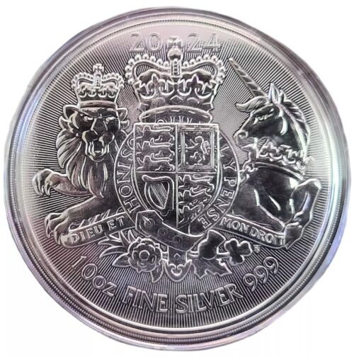 2024 Royal Arms 10 oz Silver Coin BU .999 - Royal Mint - Image 3