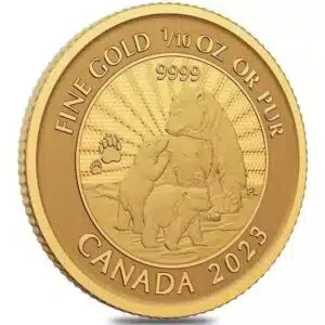 Canada 1/10 oz Gold Majestic Polar Bear Cubs Coin