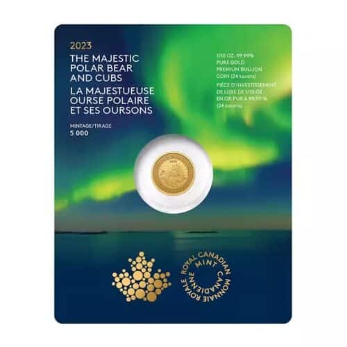 2023 Canada 1/10 oz Gold Majestic Polar Bear Cubs Coin .9999 - Image 2