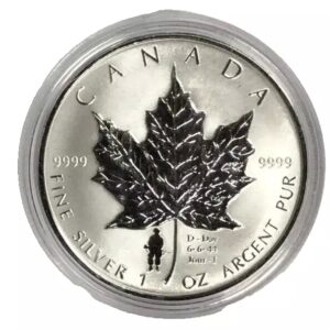 Canadian $5 Silver Maple Leaf with D-Day Privy