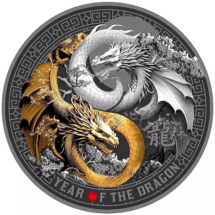 Cameroon .5 oz Lunar Dragon Proof Coin-Mint