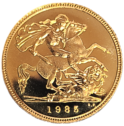 1985 British Half Gold Sovereign Bullion Coin