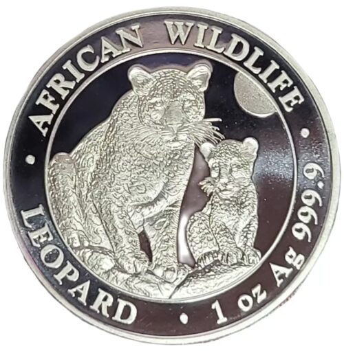 2024 Somalia 1 oz Silver African Wildlife Leopard .9999 Fine - Image 3