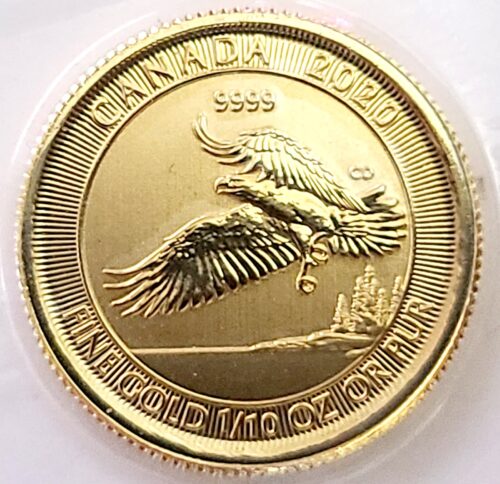 2020 Canada 1/10 oz Gold Bald Eagle $5 Coin - Image 3