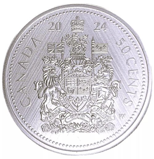 2024 Canadian 50c Coin W Mint Mark-Coat of Arms 1 oz Silver