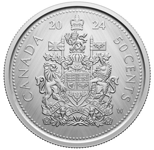 2024 Canadian 50c Coin W Mint Mark-Coat of Arms 1 oz Silver - Image 4