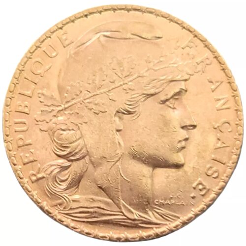 1901 French 20 Gold Franc Marianne Rooster Gold Coin BU - Image 4