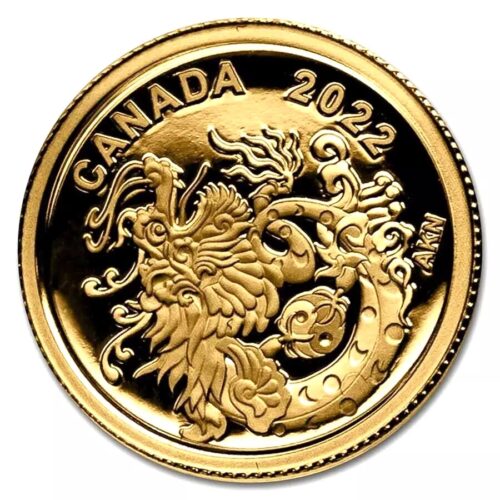 2022 Canada 1/20 oz Gold Earth Dragon Proof Coin