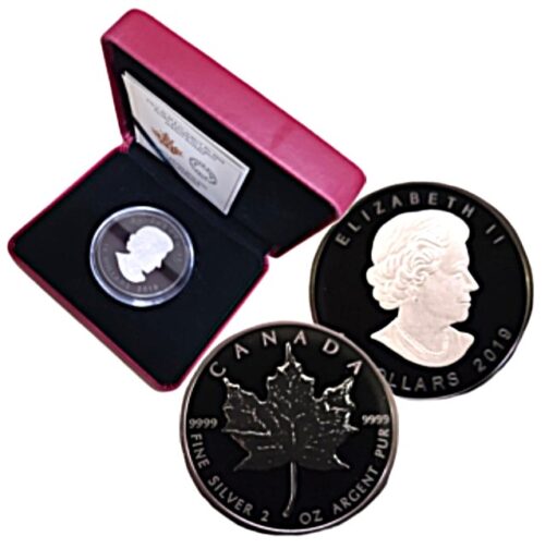 2019 Canada 2 oz Silver Maple Leaf Rhodium Proof Coin - Image 3