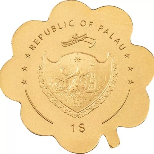 2022 1/2 Gram Palau Gold Four-Leaf Clover Shaped Coin