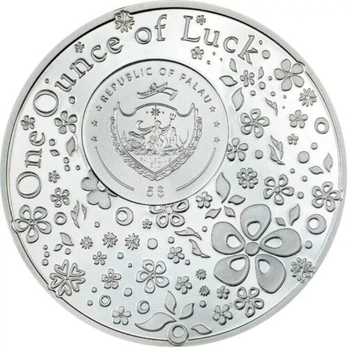 2025 Palau Four Leaf Clover Ounce of Luck 1 oz Silver Proof Coin - Image 2