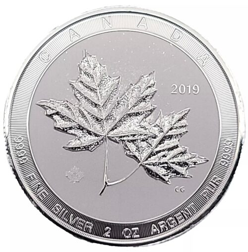 2019 Canada 2 oz Silver Twin Maple Leaf Coin .9999 Fine Silver