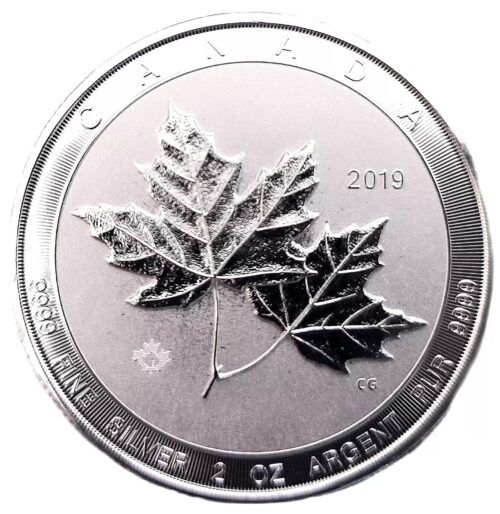 2019 Canada 2 oz Silver Twin Maple Leaf Coin .9999 Fine Silver - Image 4