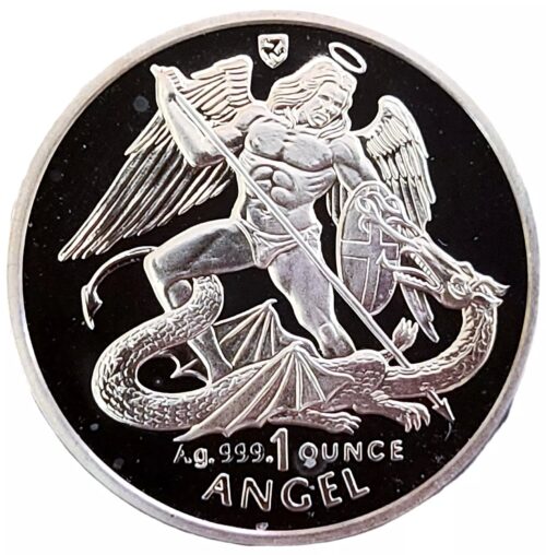 1995 Isle of Man 1 oz Silver Angel Proof .9999 Coin