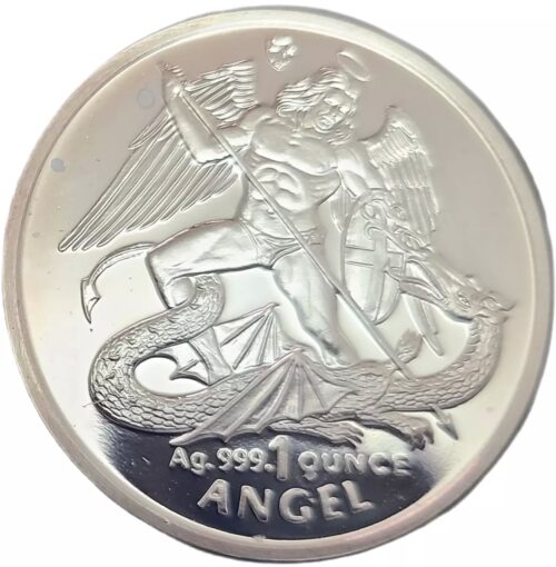 1995 Isle of Man 1 oz Silver Angel Proof .9999 Coin - Image 4