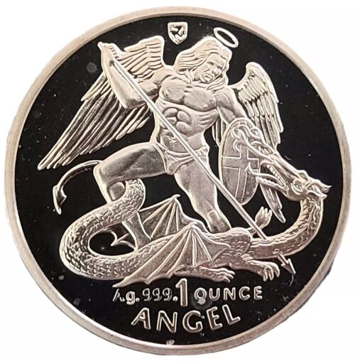 1995 Isle of Man 1 oz Silver Angel Proof .9999 Coin - Image 6