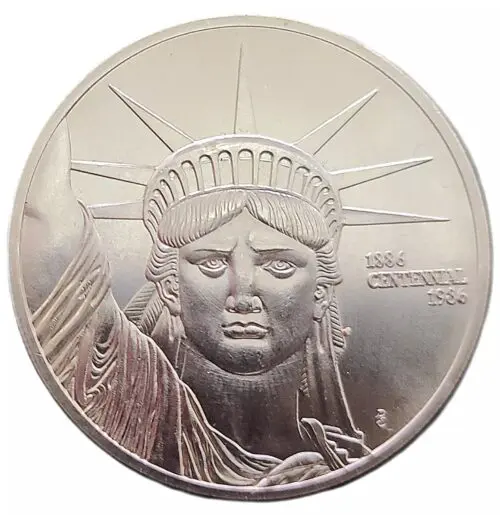 1986 Engelhard MTB 1 oz Liberty Trade Silver Round .999