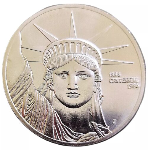 1986 Engelhard MTB 1 oz Liberty Trade Silver Round .999 - Image 3