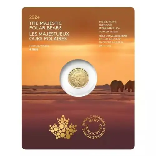 2024 Canada 1/10 oz Gold Majestic Polar Bears Coin