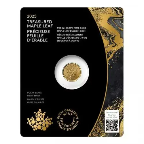 2025 Canada 1/10 oz Treasured Gold Maple Leaf Polar Bear Privy - Image 3