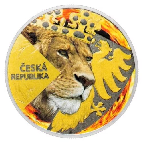 2024 Niue Burning Czech Lion 1 oz Silver Proof Czech Mint Special Edition