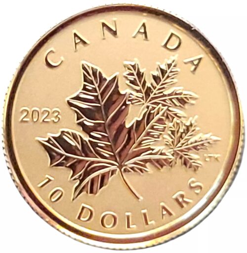 2023 Canadian $10 Everlasting Maple Leaf Proof- 1/20 oz Pure .9999 Gold Coin